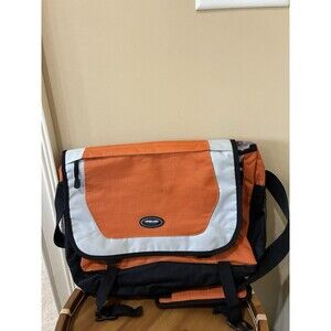 Overland Travelware Laptop Shoulder Messenger Bag Orange/Black 13-15in Padded